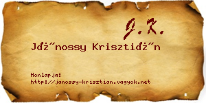 Jánossy Krisztián névjegykártya